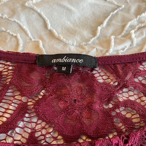 NWOT Ambiance Maroon Lace Dress - Picture 3 of 4